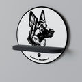 GERMAN SHEPARD Prateleira Redonda Decorativa em Acabamento Preto