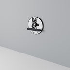 GERMAN SHEPARD Prateleira Redonda Decorativa em Acabamento Preto