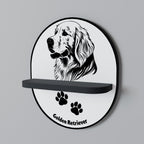 GOLDEN RETRIEVER Prateleira Oval Decorativa em Acabamento Preto