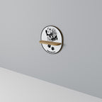 GOLDEN RETRIEVER Prateleira Oval Decorativa em Efeito Carvalho