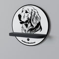 GOLDEN RETRIEVER Prateleira Redonda Decorativa em Acabamento Preto