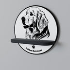GOLDEN RETRIEVER Prateleira Redonda Decorativa em Acabamento Preto