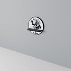 GOLDEN RETRIEVER Prateleira Redonda Decorativa em Acabamento Preto