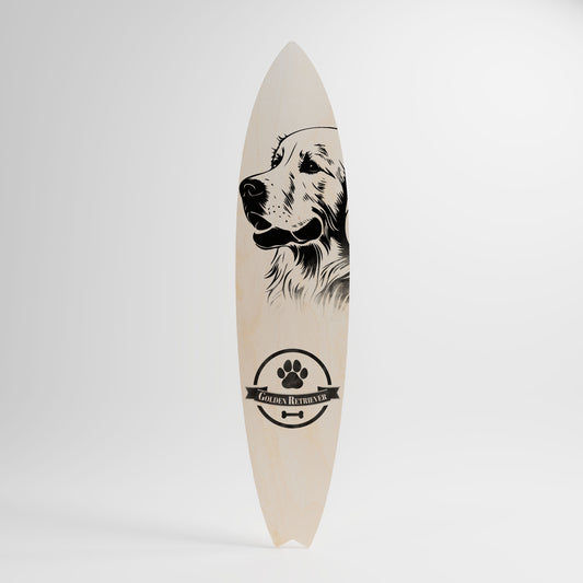 GOLDEN RETRIEVER Painel Decorativo Prancha de Surf