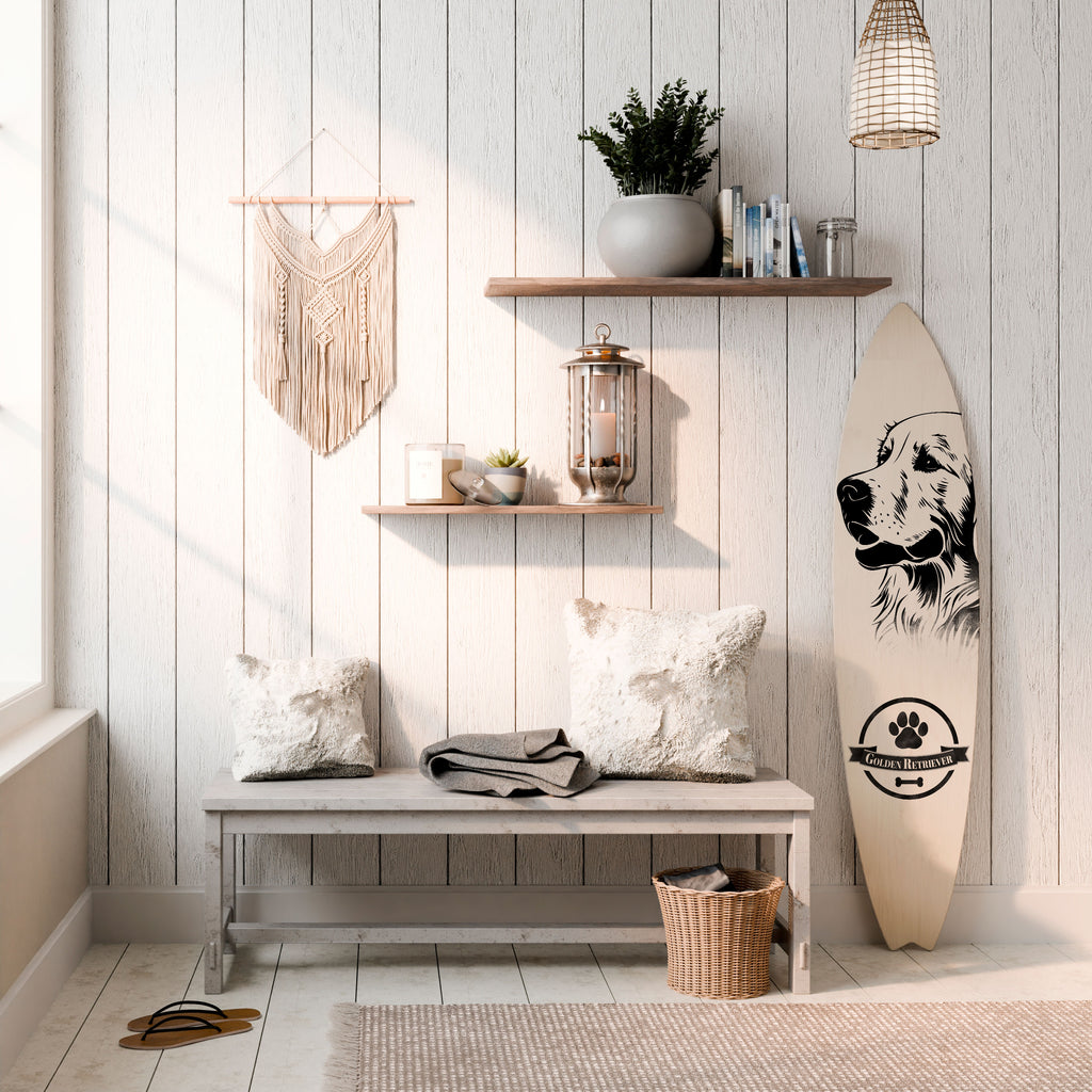 GOLDEN RETRIEVER Surfboard Decorative Panel