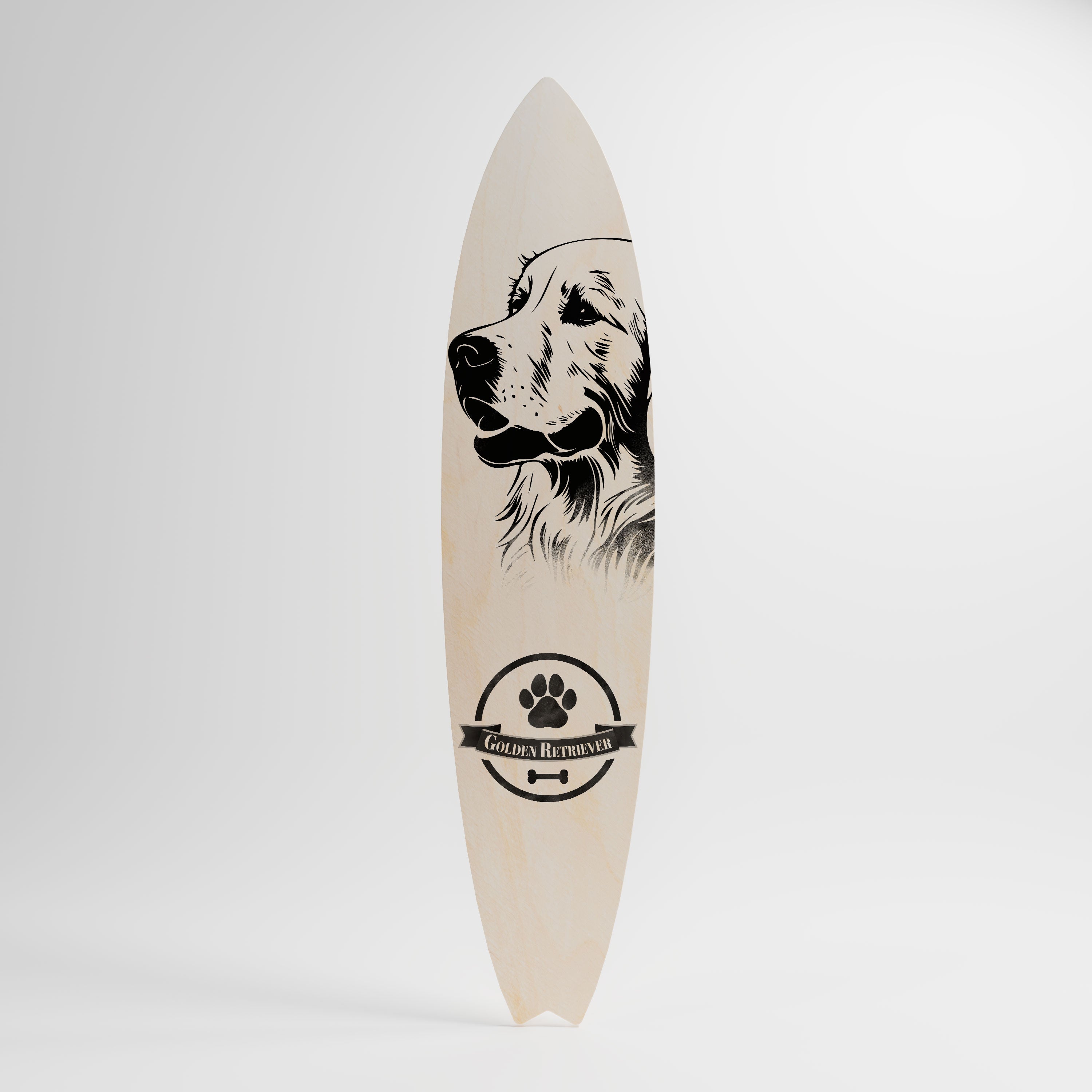GOLDEN RETRIEVER Prancha de surf decorativa em contraplacado