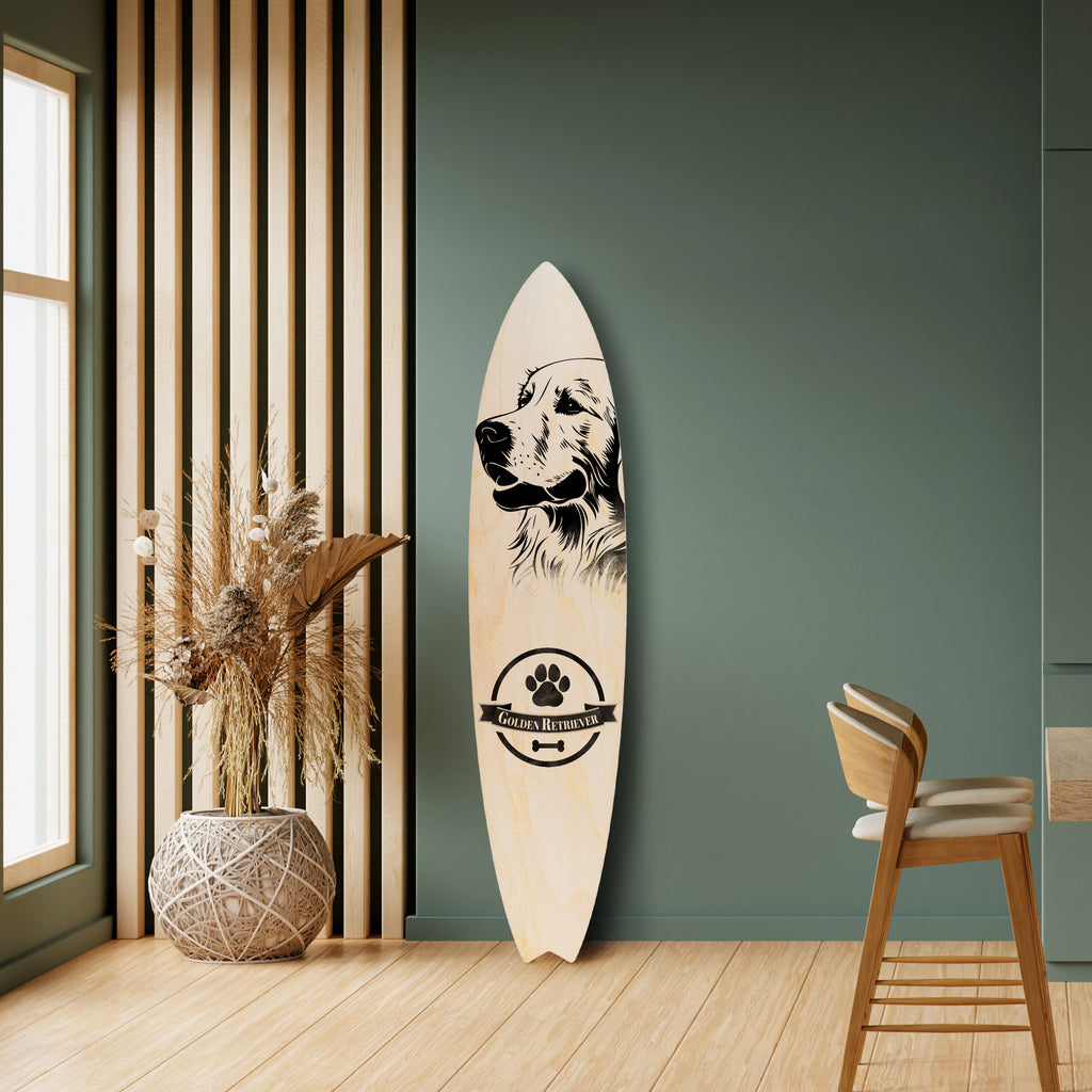 GOLDEN RETRIEVER Decorative Plywood Surfboard