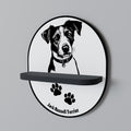 JACK RUSSEL TERRIER Prateleira Oval Decorativa em Acabamento Preto