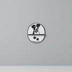 JACK RUSSEL TERRIER Prateleira Oval Decorativa em Acabamento Preto