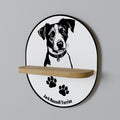 JACK RUSSEL TERRIER Oval Art Shelf In Oak Effect