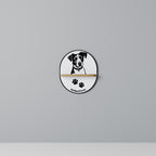 JACK RUSSEL TERRIER Oval Art Shelf In Oak Effect