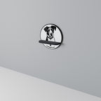 JACK RUSSEL TERRIER Round Art Shelf In Black Finish