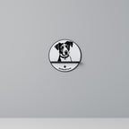 JACK RUSSEL TERRIER Round Art Shelf In Black Finish