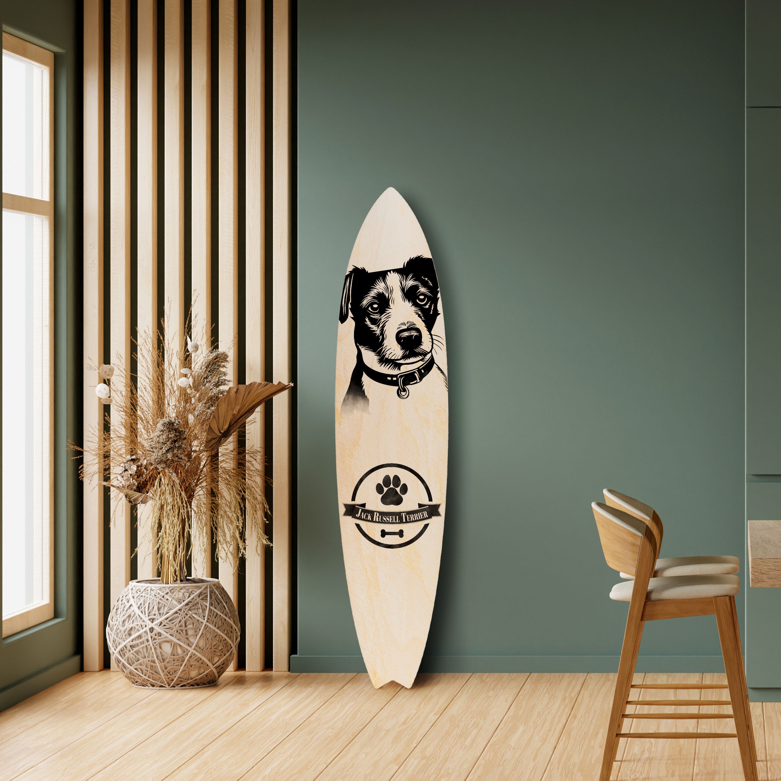 JACK RUSSEL TERRIER Decorative Plywood Surfboard