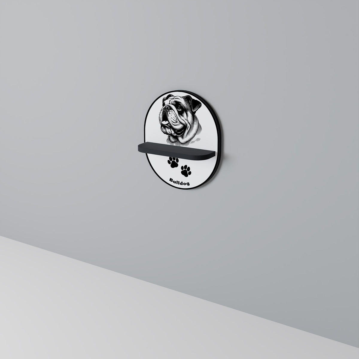 BULLDOG DOG Art Shelf
