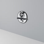 BULLDOG DOG Prateleira Oval Decorativa em Acabamento Preto