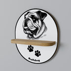 BULLDOG DOG Prateleira Oval Decorativa em Efeito Carvalho