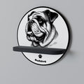 BULLDOG DOG Prateleira Redonda Decorativa em Acabamento Preto