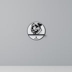 BULLDOG DOG Prateleira Redonda Decorativa em Acabamento Preto