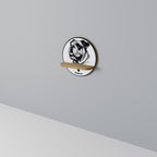 BULLDOG DOG Prateleira Redonda Decorativa em Efeito Carvalho
