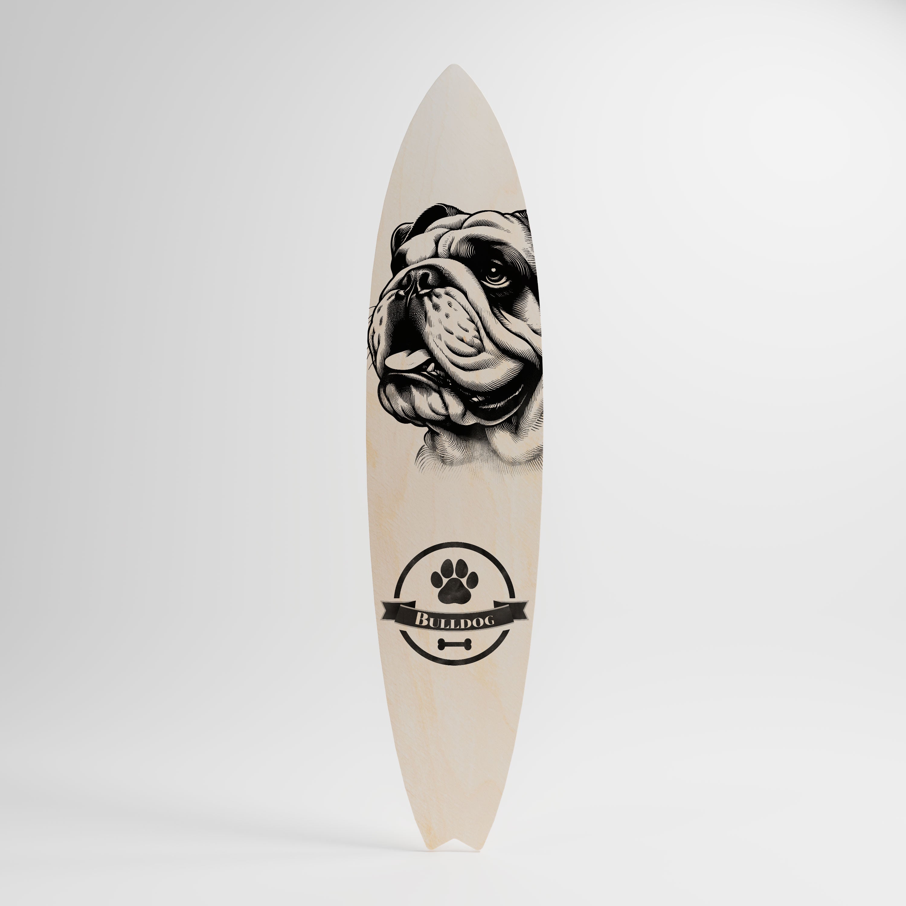 BULLDOG DOG Painel Decorativo Prancha de Surf