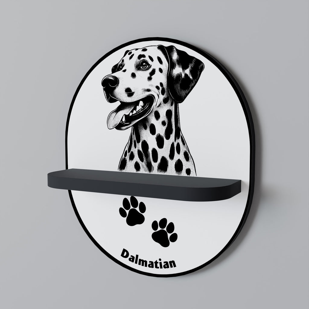 DALMATIAN DOG Prateleira Oval Decorativa em Acabamento Preto
