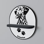 DALMATIAN DOG Prateleira Oval Decorativa em Acabamento Preto
