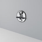 DALMATIAN DOG Prateleira Oval Decorativa em Acabamento Preto