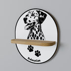 DALMATIAN DOG Oval Art Shelf In Oak Effect