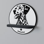DALMATIAN DOG Prateleira Redonda Decorativa em Acabamento Preto