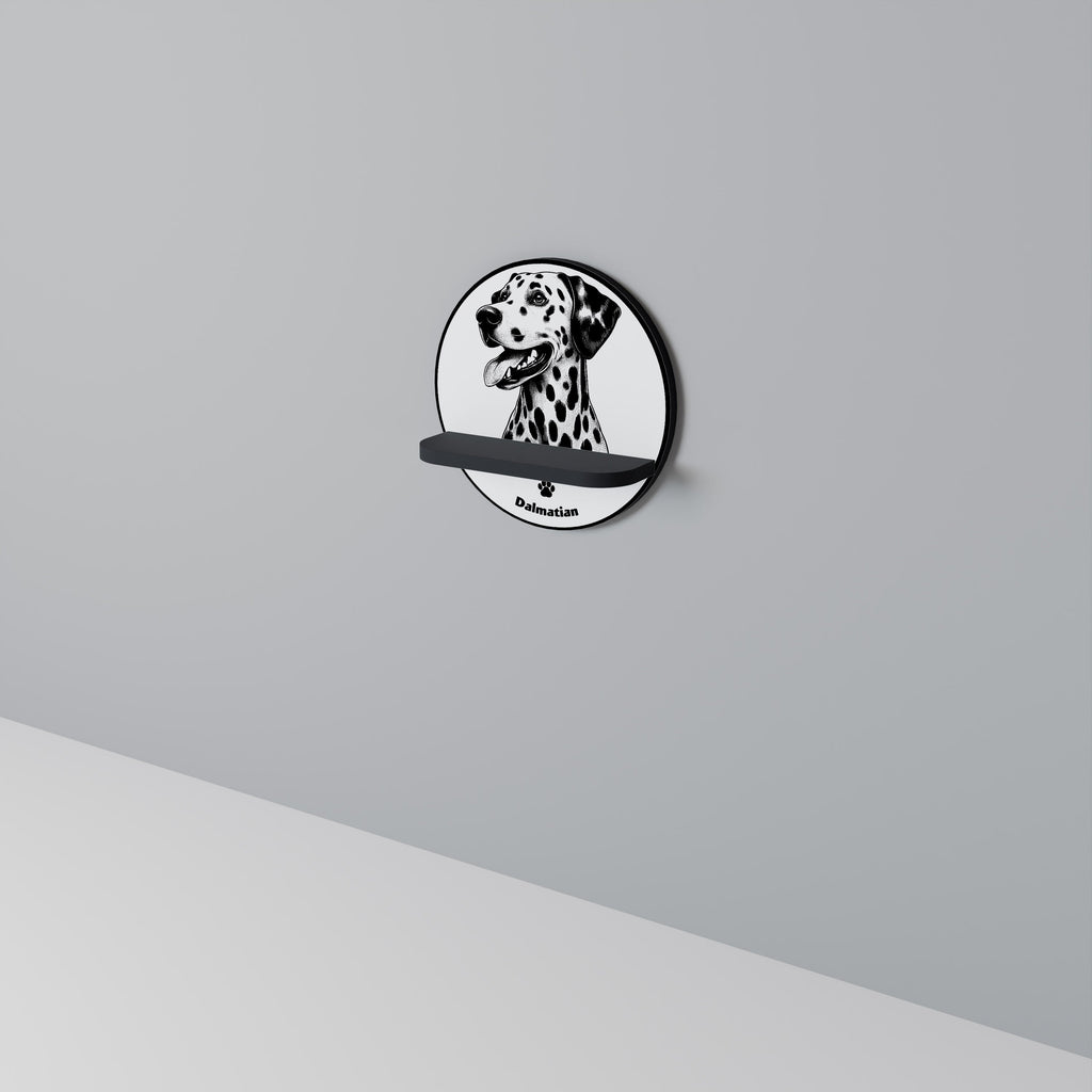DALMATIAN DOG Prateleira Redonda Decorativa em Acabamento Preto