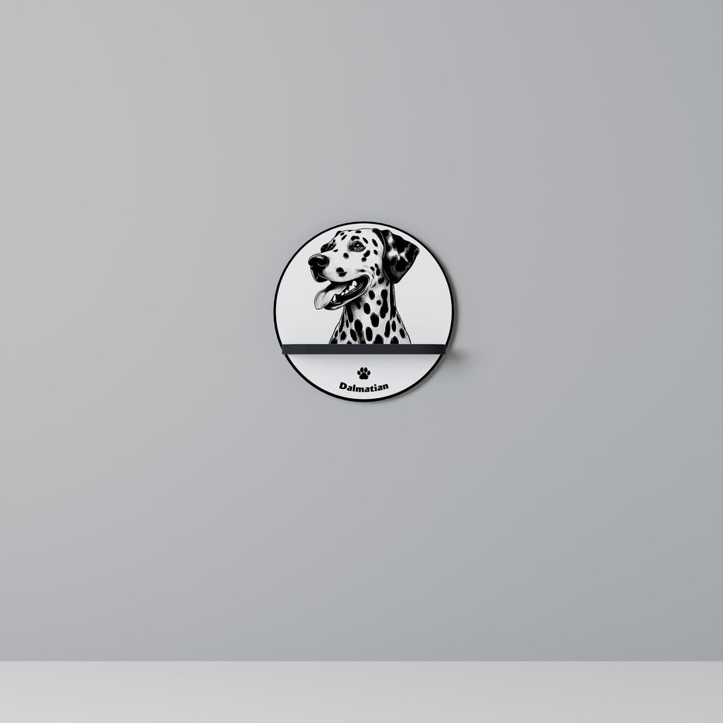 DALMATIAN DOG Prateleira Redonda Decorativa em Acabamento Preto