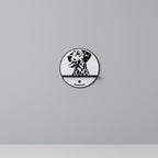 DALMATIAN DOG Prateleira Redonda Decorativa em Acabamento Preto