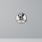 DALMATIAN DOG Prateleira Redonda Decorativa em Efeito Carvalho