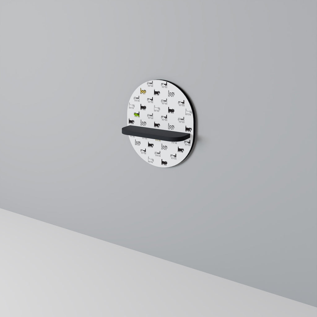 CATS COMPILATION Prateleira Oval Decorativa em Acabamento Preto