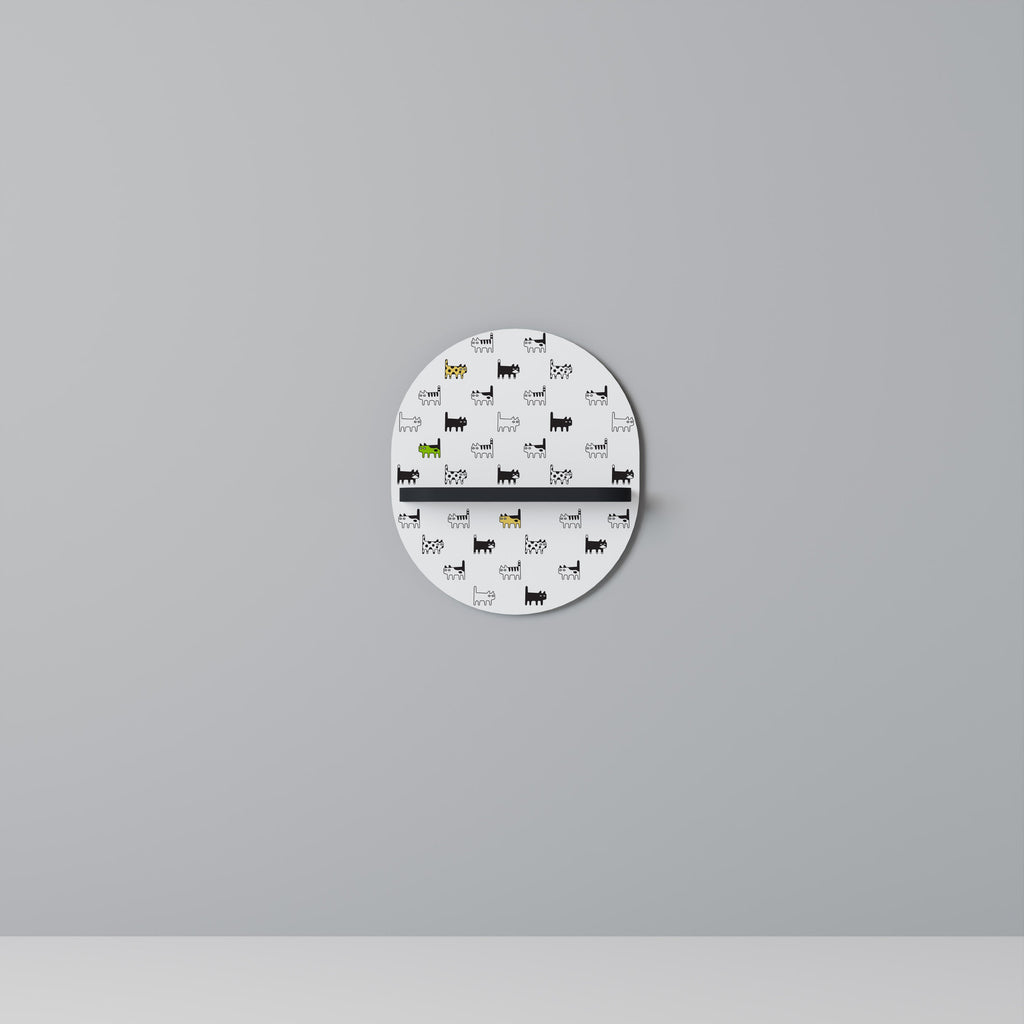 CATS COMPILATION Prateleira Oval Decorativa em Acabamento Preto