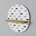 CATS COMPILATION Prateleira Oval Decorativa em Efeito Carvalho