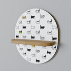 CATS COMPILATION Prateleira Oval Decorativa em Efeito Carvalho