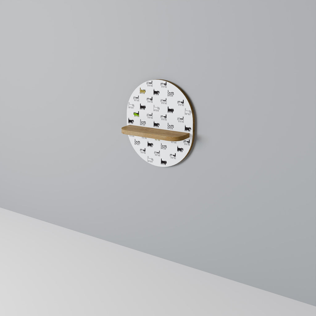CATS COMPILATION Prateleira Oval Decorativa em Efeito Carvalho