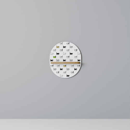 CATS COMPILATION Prateleira Oval Decorativa em Efeito Carvalho