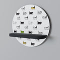 CATS COMPILATION Round Art Shelf In Black Finish