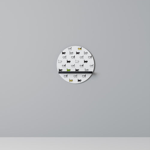 CATS COMPILATION Prateleira Redonda Decorativa em Acabamento Preto