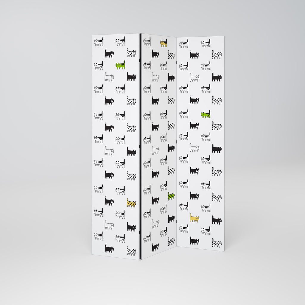 CATS COMPILATION Biombo de 3 Painéis