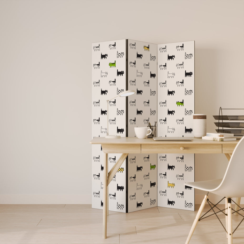 CATS COMPILATION Biombo Decorativo de 3 Painéis