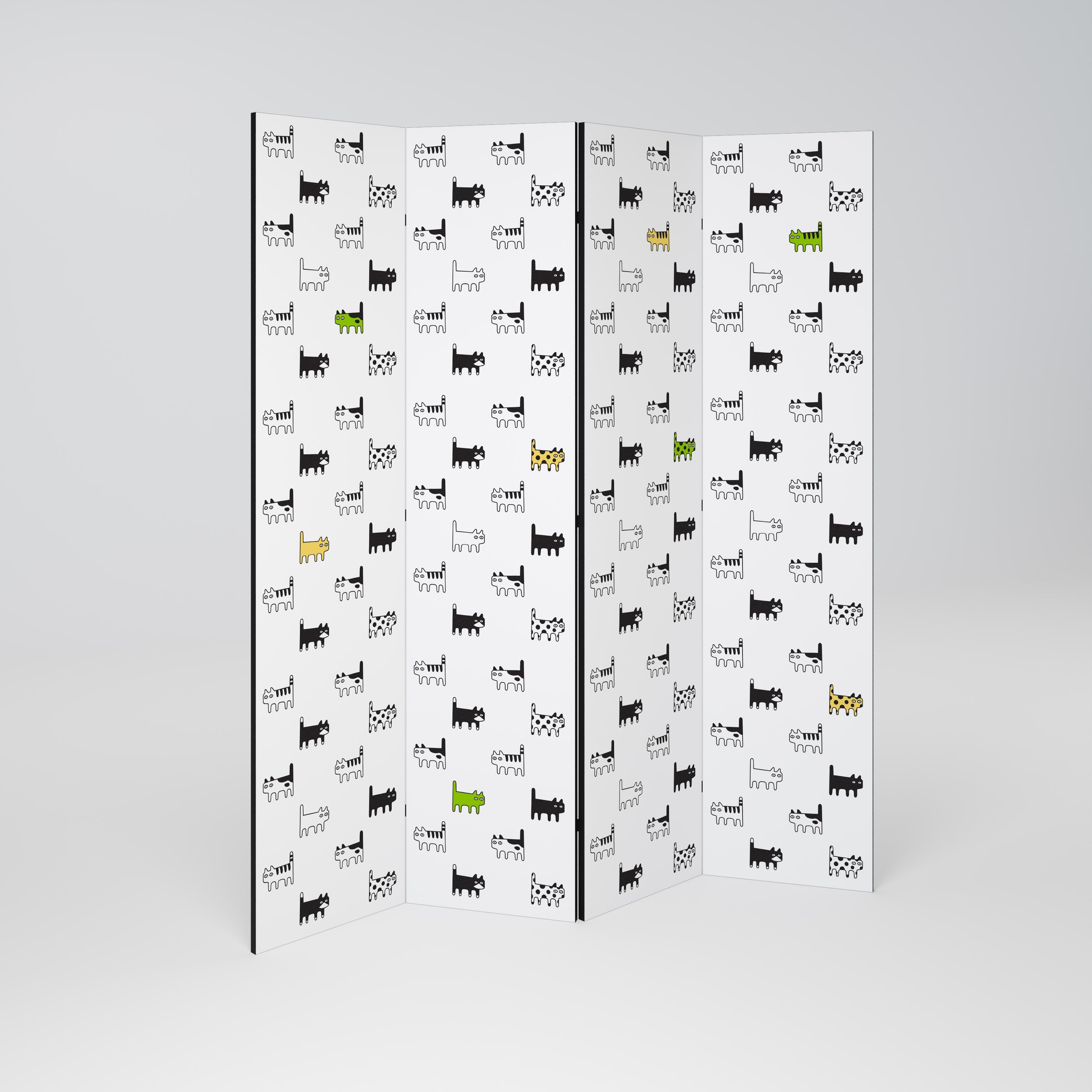 CATS COMPILATION Biombo Decorativo de 4 Painéis