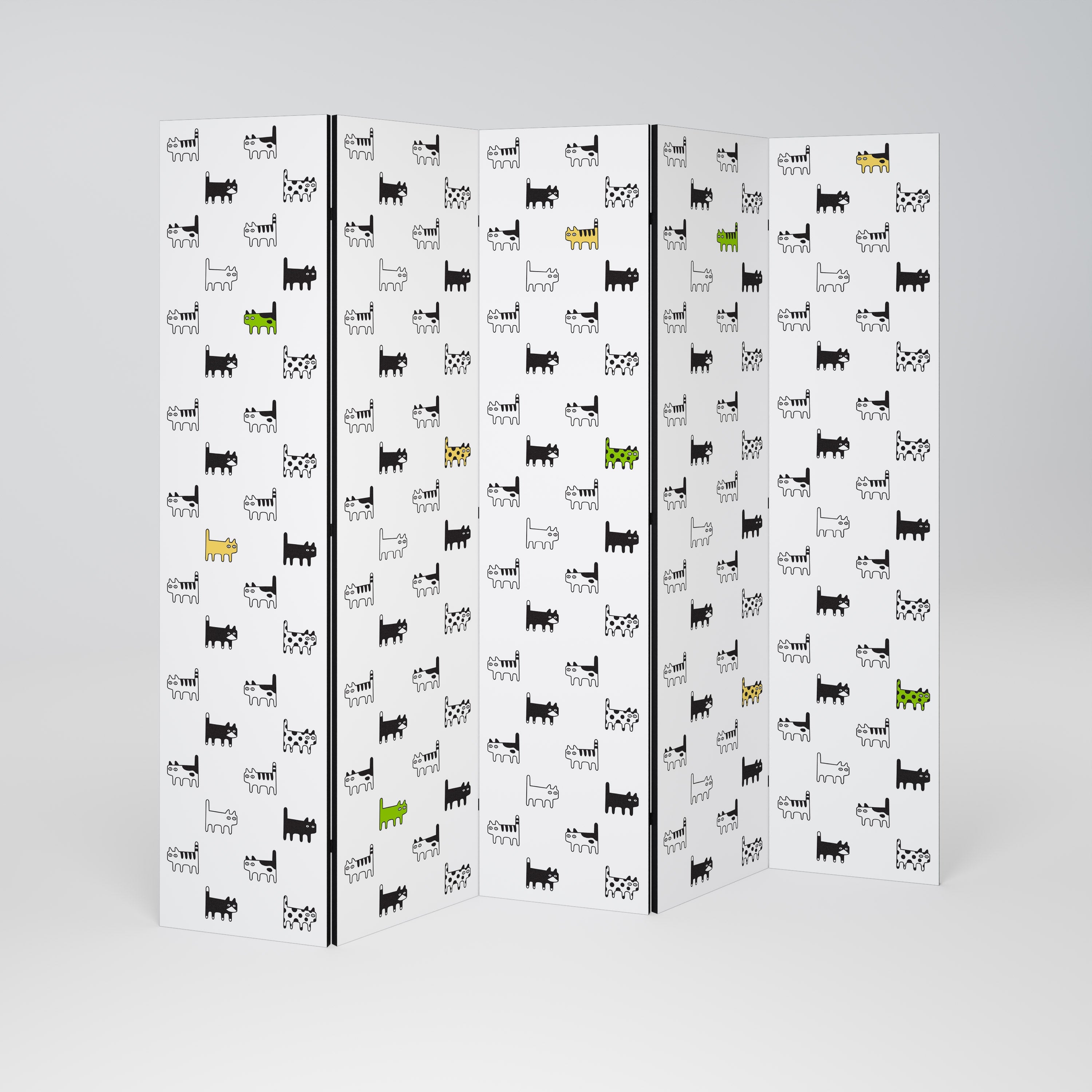 CATS COMPILATION Biombo Decorativo de 5 Painéis