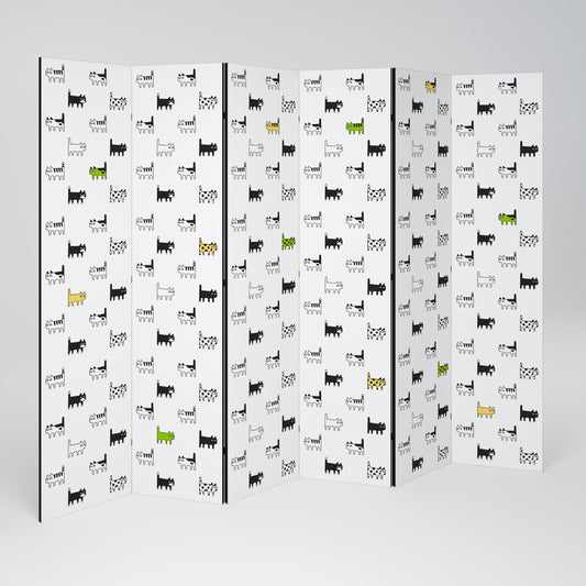 CATS COMPILATION 6-Panel Room Divider