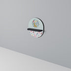 COLORFUL ALPACAS Prateleira Oval Decorativa em Acabamento Preto