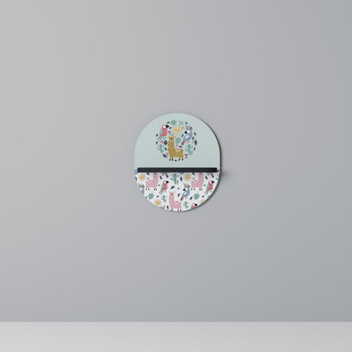 COLORFUL ALPACAS Oval Art Shelf In Black Finish