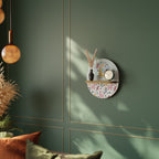 COLORFUL ALPACAS Oval Art Shelf In Oak Effect